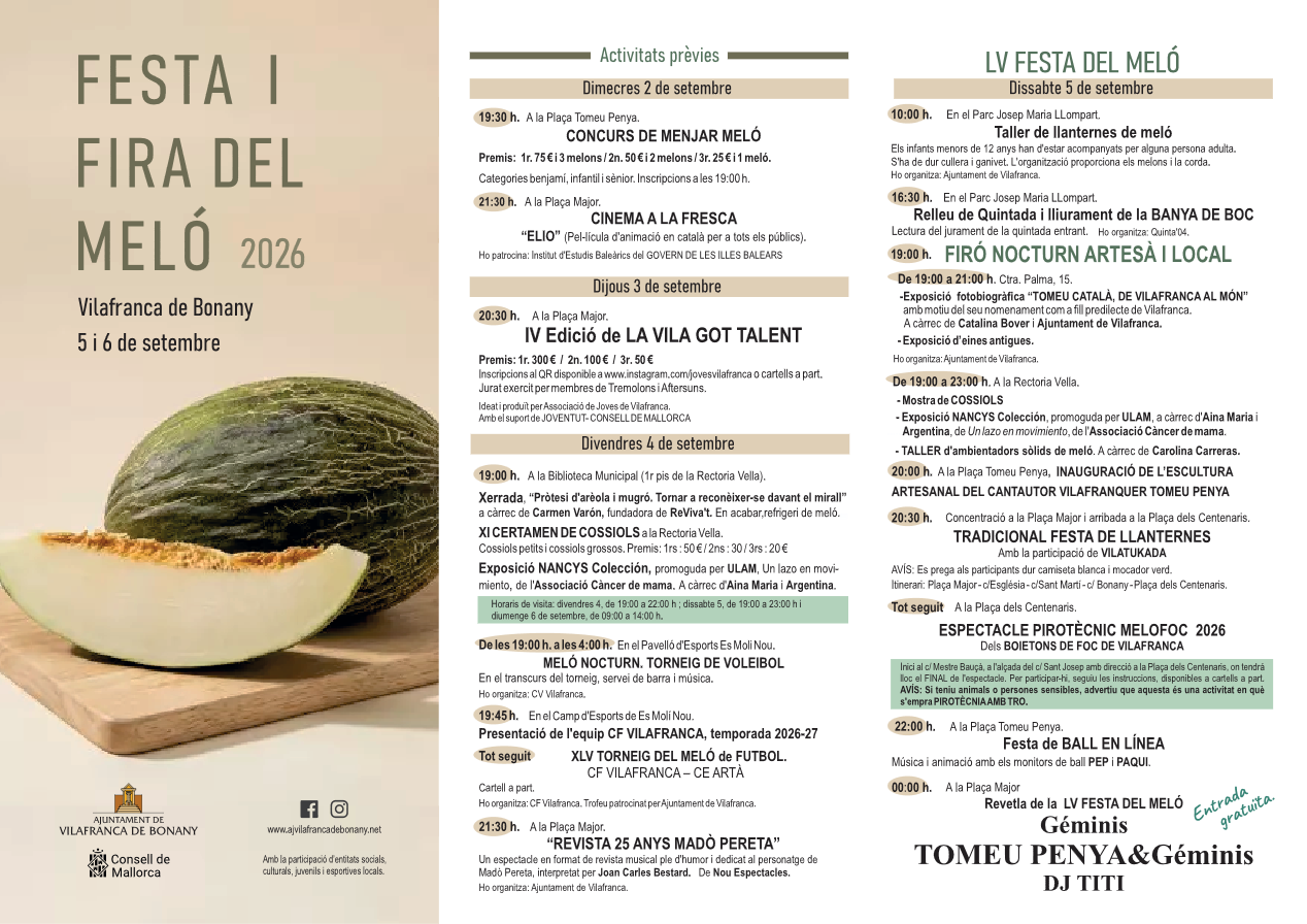 Cartel de Fiesta y Feria del Melón 2026